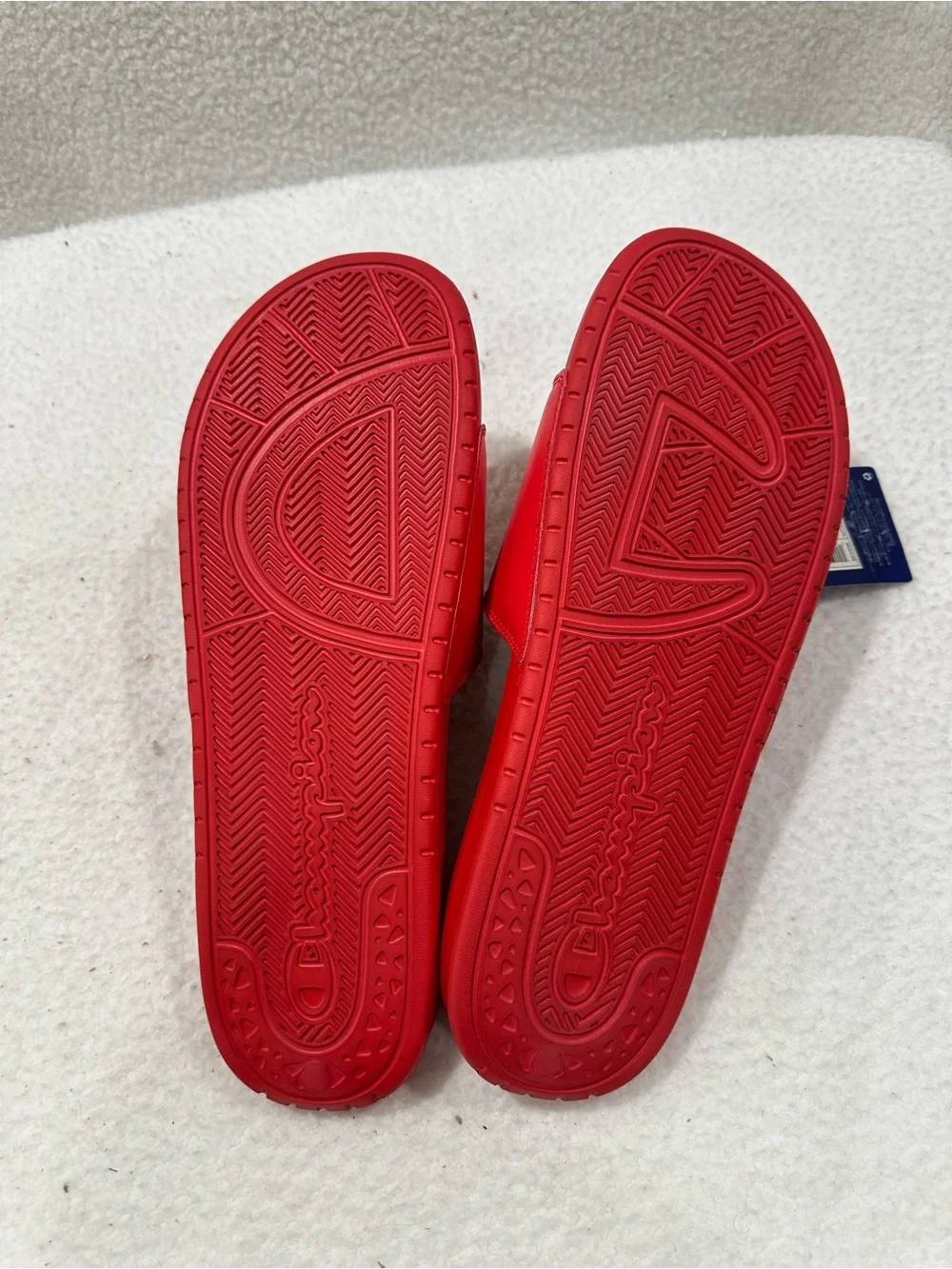 Champion Red Slide Sandals